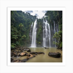 Waterfall In The Jungle Art Print