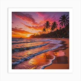 Sunset at The Beach Art Print