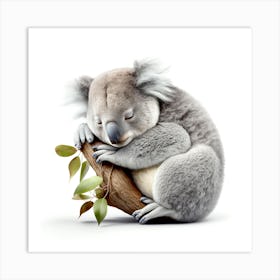 Koala Bear,A koala bear is sleeping on a tree branch. Art Print