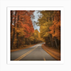 Autumn Road Art Print