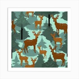 Deer In The Forest 37 Art Print