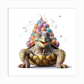 Birthday Tortoise Art Print