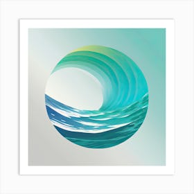 Tsunami Tidal Wave Wave Minimalist Ocean Sea 2 Art Print