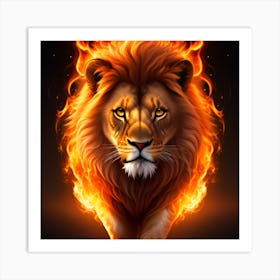 Fire Lion Art Print