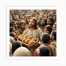 Jesus With Bread Art Print