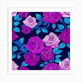 Purple Roses Art Print