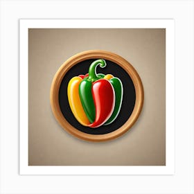 Red Pepper In A Wooden Frame Art Print