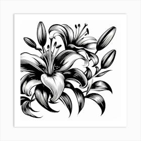 Lily flowers Art Print