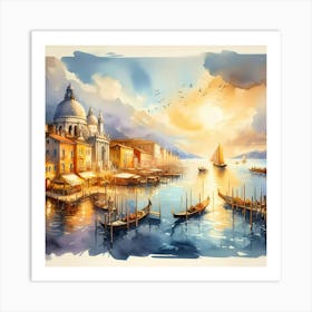 Watercolor Of Venice 9 Art Print