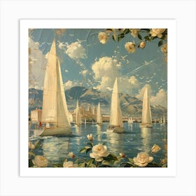 Sailboats On The Water Art Print