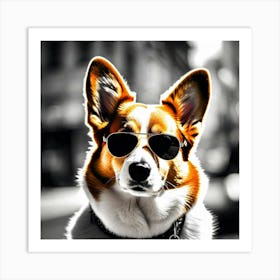 Corgi In Sunglasses 57 Art Print