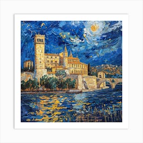 Van Gogh Style. Papal Palace of Avignon Series. Art Print