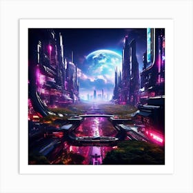 Futuristic City 1 Art Print