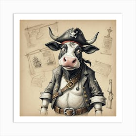 Pirate Cow Art Print