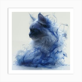 Blue Cat 1 Art Print