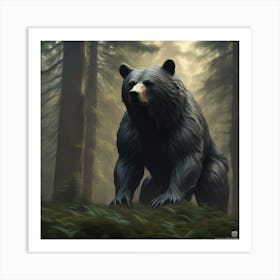 Black Bear In The Forest 8 Art Print