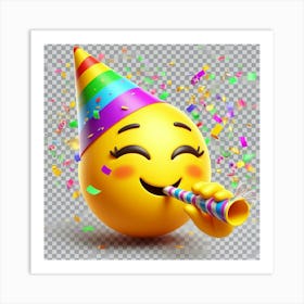 Happy Birthday Emoji Art Print