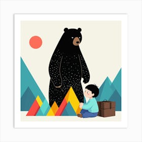 Bear With A Child 3 Art Print