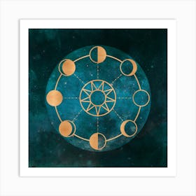 Lunar Cycle - Watercolor Boho Magick Art Print