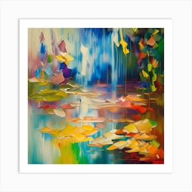 Abstract Water Lily Painting Art Print