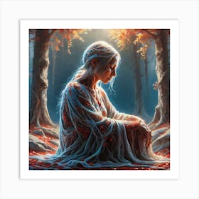 Woman In The Woods 36 Art Print