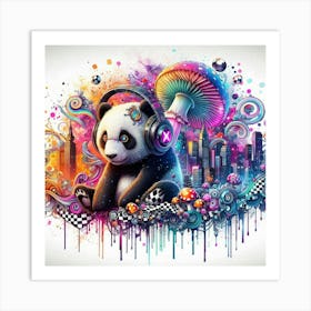 Psychedelic Panda 12 Art Print