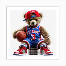 Detroit Pistons Teddy Bear Affiche