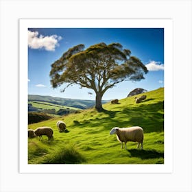 Grass Plant Day Scenic Tour Tourism Rural Green Farm Auckland Cute New Background Scener (6) Art Print