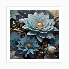 Blue dahlia Art Print