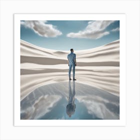 Man Standing In A Desert Art Print