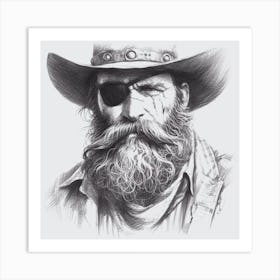 Portrait Of A Cowboy Art Print