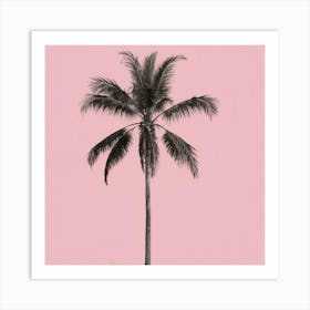 A Lone Palm Pink Art Print Art Print