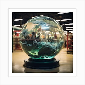 Snow Globe City Art Print