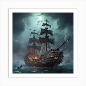 A ghost pirate ship 8 Art Print