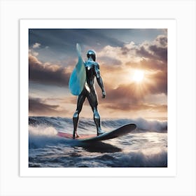 Futuristic Surfer Art Print