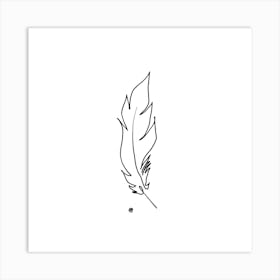 Touched By A Feather Square Line Art Print