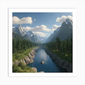 River In The Mountains 9 Art Print