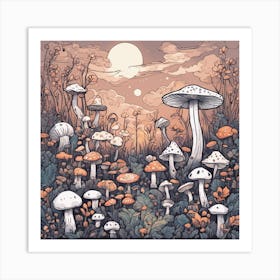 Mushroom Field Art Print