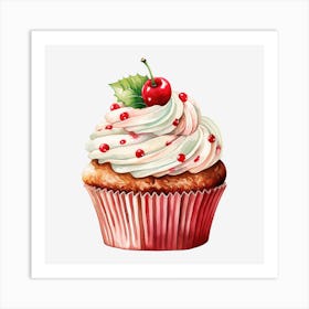 Cupcake With Cherry 10 Art Print