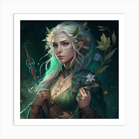 Dustinjoshua A Beautiful Eladrin Elf Druid Of The Stars From Dd Cd37d0d7 B742 4d18 82dc Ee3e5b0df89c Art Print