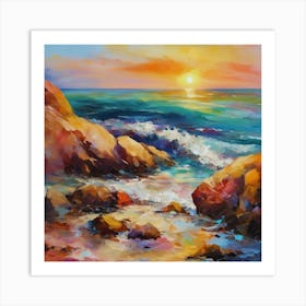 Sunset At The Beach 16 Art Print