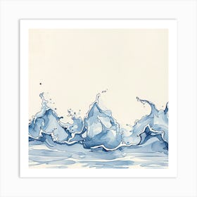 Watercolor Of Waves Art Print