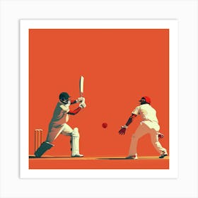 Cricket Players Playing Cricket 1 Art Print