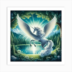 White Unicorn 1 Art Print