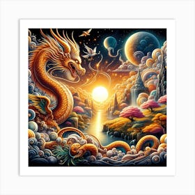 Dragon In The Sky 4 Art Print