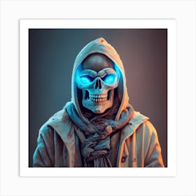 Skeleton With Blue Eyes Art Print