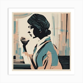 Woman In The Window Art Print