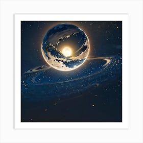 Earth In Space Art Print