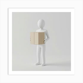 3d Person Holding A Box Art Print