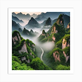 Huangshan Mountains Art Print